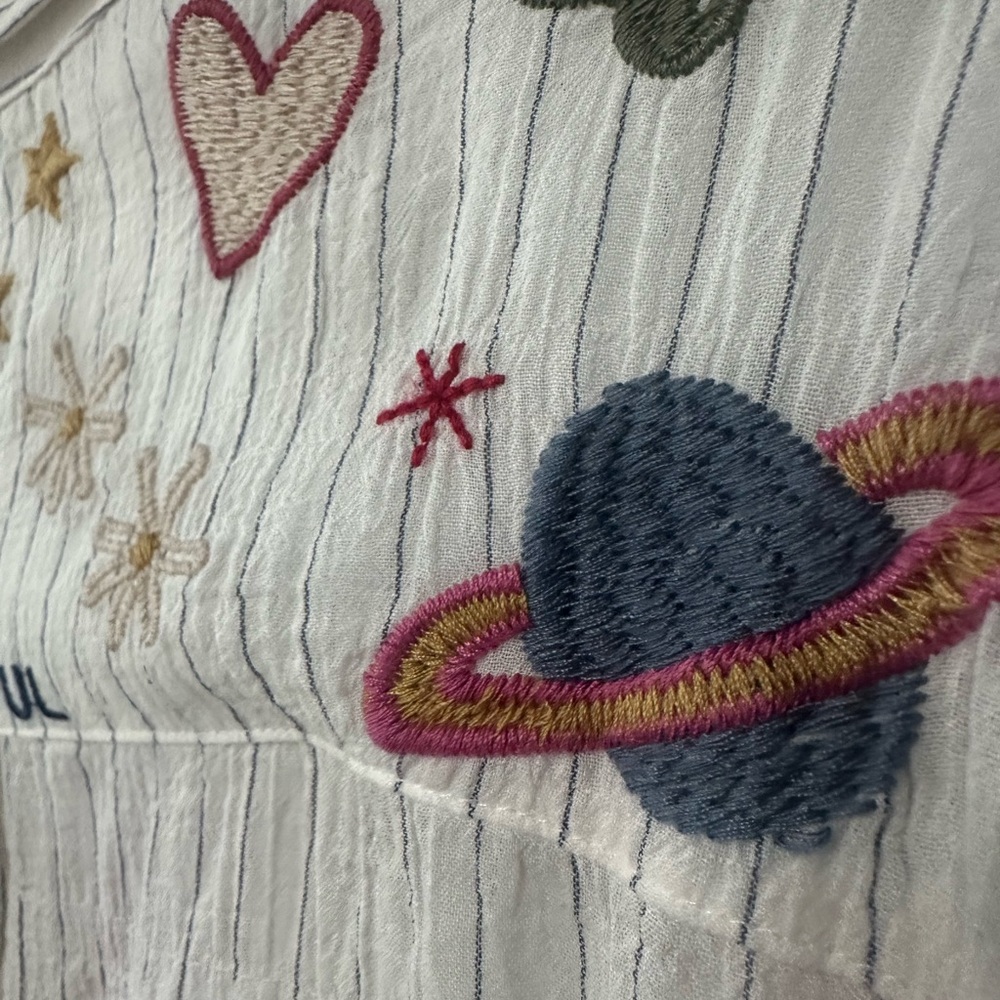 Johnny Was Multicolor Embroidered Button Down Shirt - Picture 6 of 7